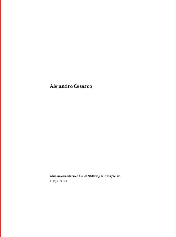 Cover der Publikation Alejandro Cesarco